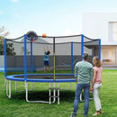 12/14/15/16 Feet Outdoor Recreational Trampoline with Enclosure Net-14 ft by LJGDeals