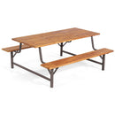 6-Person Outdoor Picnic Table and Bench Set with 2 Inch Umbrella Hole by LJGDeals