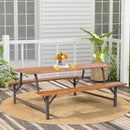 6-Person Outdoor Picnic Table and Bench Set with 2 Inch Umbrella Hole by LJGDeals