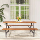 6-Person Outdoor Picnic Table and Bench Set with 2 Inch Umbrella Hole by DirectDeals
