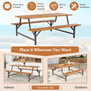 6-Person Outdoor Picnic Table and Bench Set with 2 Inch Umbrella Hole by LJGDeals