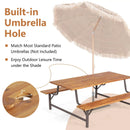 6-Person Outdoor Picnic Table and Bench Set with 2 Inch Umbrella Hole by DirectDeals