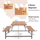 6-Person Outdoor Picnic Table and Bench Set with 2 Inch Umbrella Hole by LJGDeals