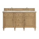 James Martin Lorelai 60" Double Bathroom Vanity, Light Natural Oak