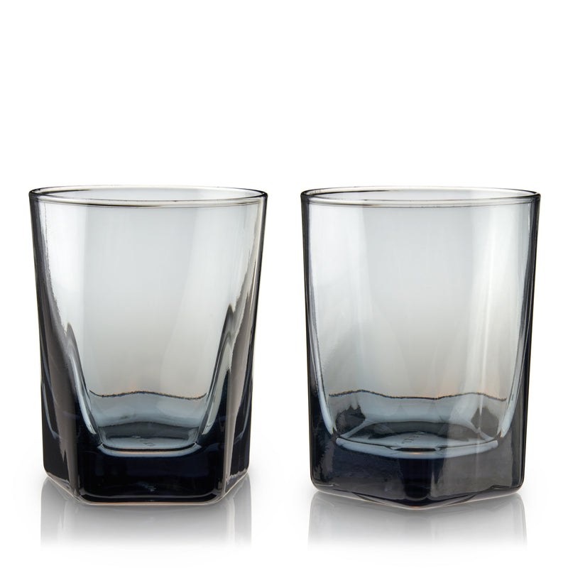 Hexagonal Crystal Double Old Fashioned Glasses in Smoke, photo 4 of 7