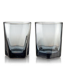 Hexagonal Crystal Double Old Fashioned Glasses in Smoke