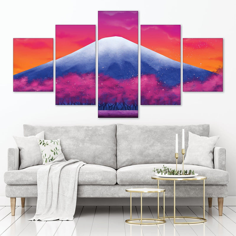 Twilight Fuji Canvas - 5 Panel