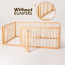 Montessori Floor Bed Frame for Toddlers with Fence