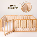 Montessori Floor Bed Frame for Toddlers with Fence