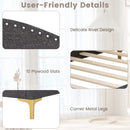 Full/Twin Size Rivet-Tufted Platform Bed with Metal Legs and Wood Slats by DirectDeals