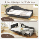 Full/Twin Size Rivet-Tufted Platform Bed with Metal Legs and Wood Slats by DirectDeals