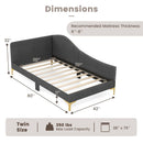 Full/Twin Size Rivet-Tufted Platform Bed with Metal Legs and Wood Slats by LJGDeals