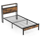 Twin/Full/Queen Bed Frame with Storage Headboard and Charging Station