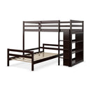 Twin Over Twin Loft Bunk Bed with Bookcase by LJGDeals
