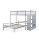 Twin Over Twin Loft Bunk Bed with Bookcase by LJGDeals
