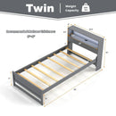 Twin Size Bed Frame with Storage Headboard and Charging Station by LJGDeals