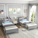 Twin Size Bed Frame with Storage Headboard and Charging Station by LJGDeals