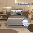 Twin Size Bed Frame with Storage Headboard and Charging Station by LJGDeals