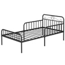 Twin Size Bed Frame with Headboard and Safety Side Guardrails by LJGDeals