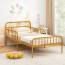 Twin Size Bed Frame with Headboard and Safety Side Guardrails by LJGDeals