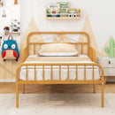 Twin Size Bed Frame with Headboard and Safety Side Guardrails by LJGDeals