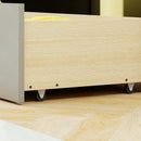 Twin Size House Bed with 2 Storage Drawers and Fence Guardrails by LJGDeals