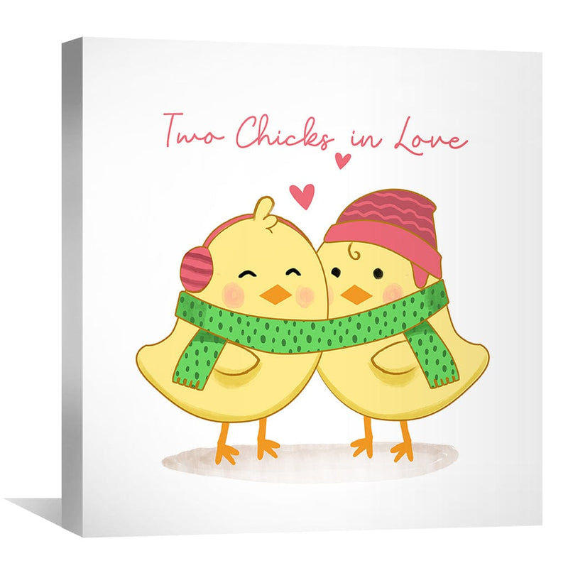 Two Chicks in Love Canvas