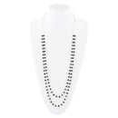 Two Row Onyx and Sterling Silver Necklace