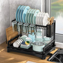 GobekUsa Double-layer Dish Drying Rack Kitchen Sink Organizer Drainboard Storage