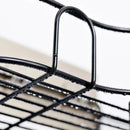 Two tier black metal corner storage shelves bathroom shower caddy by Decorbites