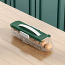 Two tier clear green & white egg storage box kitchen organizer by Decorbites