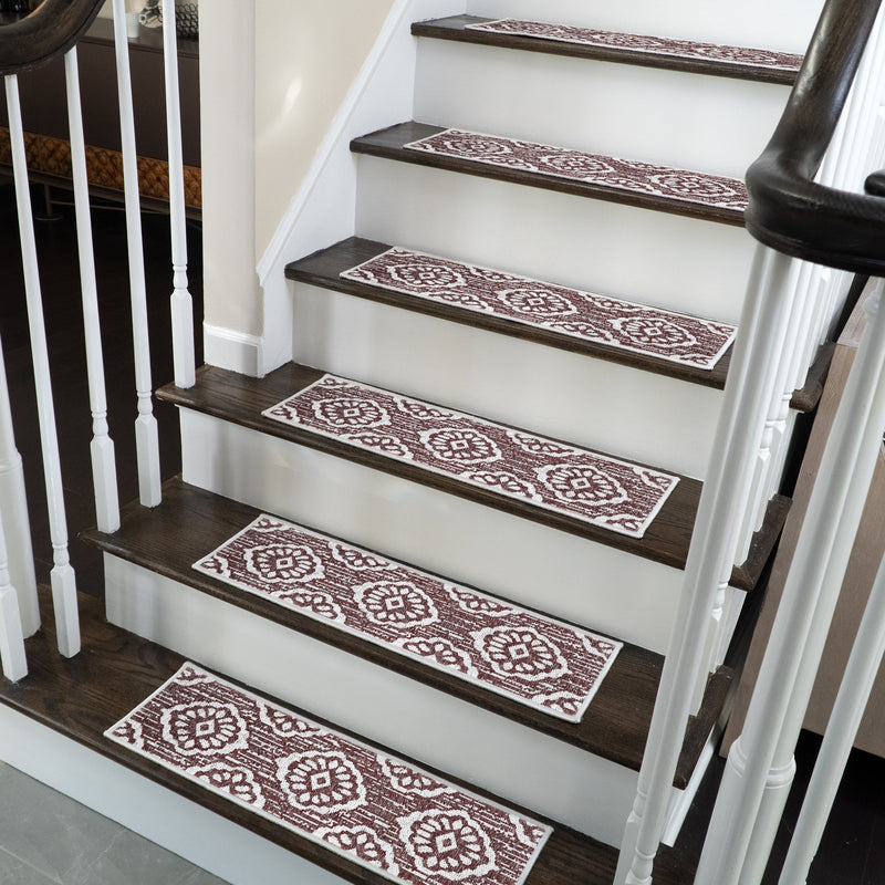 New Age Flower Design 9" X 28" Stair Treads