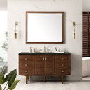 James Martin Amberly 60" Dual Mount Single Bathroom Vanity, Mid-Century Walnut
