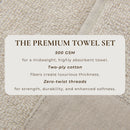 Cotton Linen-Like Border 6-Piece Towel Set - Priya Collection by Great Bay Home