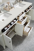 James Martin Brittany 72" Double Bathroom Vanity, Bright White