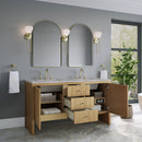 James Martin Hudson 60" Double Bathroom Vanity, Light Natural Oak