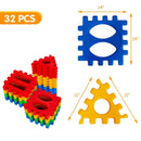 32 Pieces Big Waffle Block Set Kids Educational Stacking Building Toy by LJGDeals