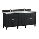James Martin Lorelai 72" Double Bathroom Vanity, Black Onyx
