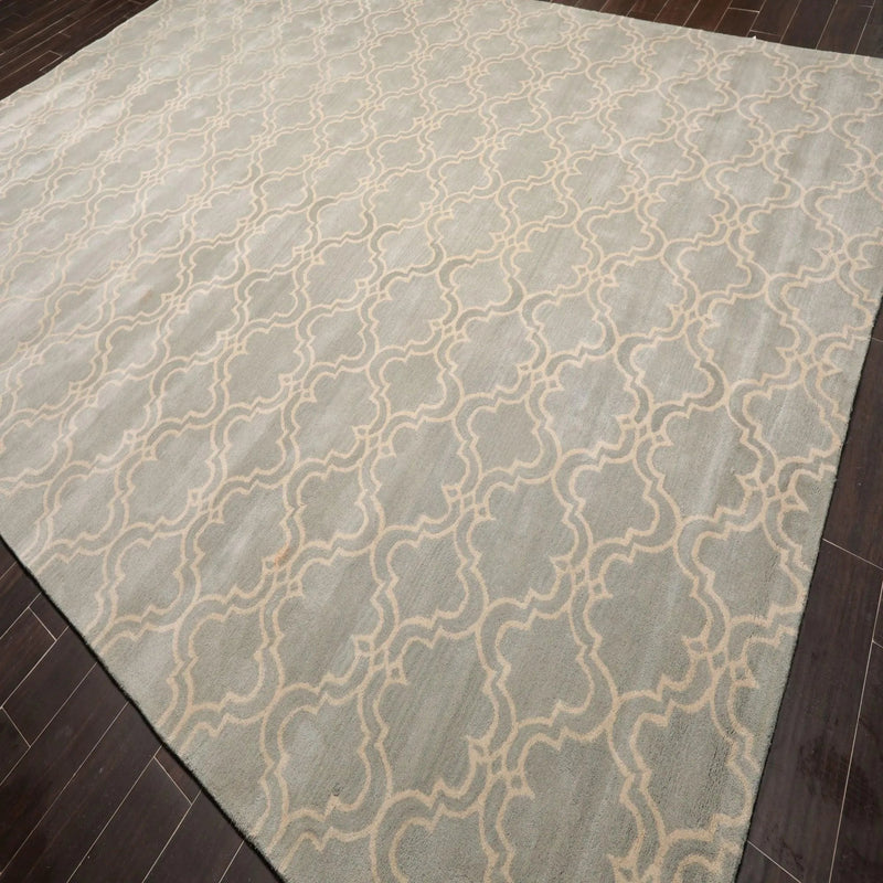 9x12 Gray, Beige Hand Tufted 100% Wool Modern & Contemporary Persian Oriental Area Rug