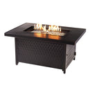 Aluminum 48-in Rectangular Propane Fire Table, Beads, Covers and Lid