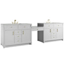 James Martin Bellshire 120" Double Bathroom Vanity, Bright White