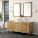 James Martin Laurent 72" Dual Mount Double Bathroom Vanity, Light Natural Oak