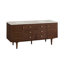 James Martin Amberly 72" Dual Mount Double Bathroom Vanity, Mid-Century Walnut