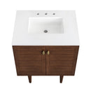 James Martin Amberly 30" Dual Mount Single Bathroom Vanity, Mid-Century Walnut
