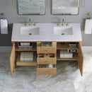 James Martin Hudson 60" Double Bathroom Vanity, Light Natural Oak