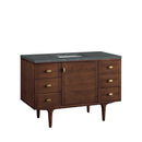James Martin Amberly 48" Dual Mount Single Bathroom Vanity, Mid-Century Walnut