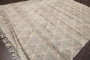 9' x 12' Hand Knotted Thick Pile Moroccan Wool Oriental Area Rug Gray Ivory