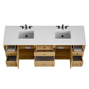 James Martin Breckenridge 84" Double Bathroom Vanity, Light Natural Oak