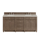 James Martin Bristol 72" Double Bathroom Vanity, Whitewashed Walnut