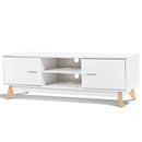 Wooden TV Stand with 2 Storage Cabinets and 2 Open Shelves for 60 Inch TV by LJGDeals